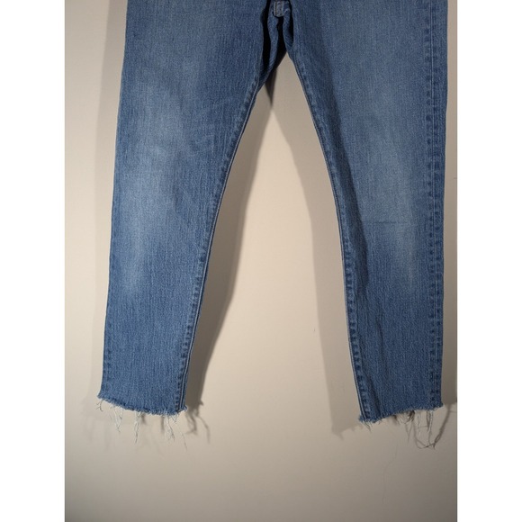 Levi's Womens White Oak Cone Denim High Rise Raw Hem Jeans Sz 31 Streetwear City - Picture 5 of 10